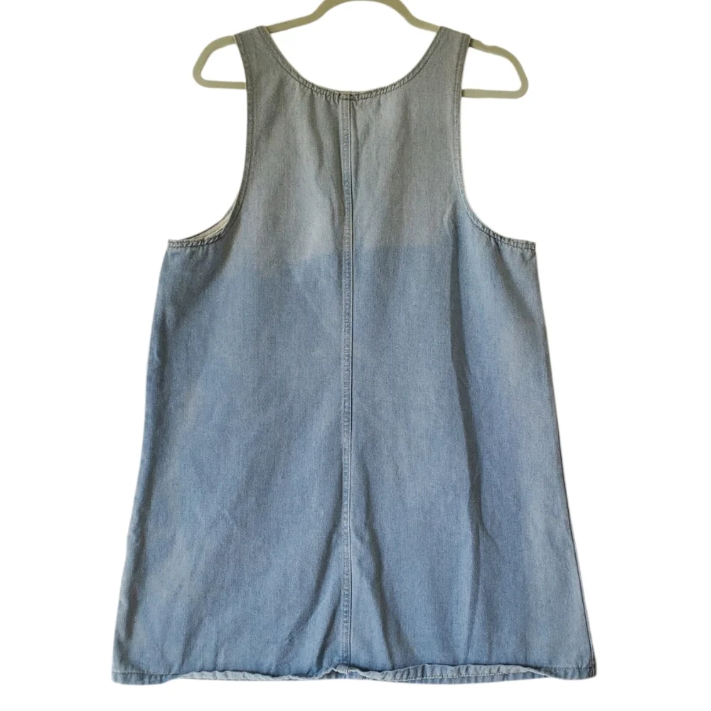 Womens Light Blue Denim Bib Overall Casual Dress Pockets‎ Size Medium